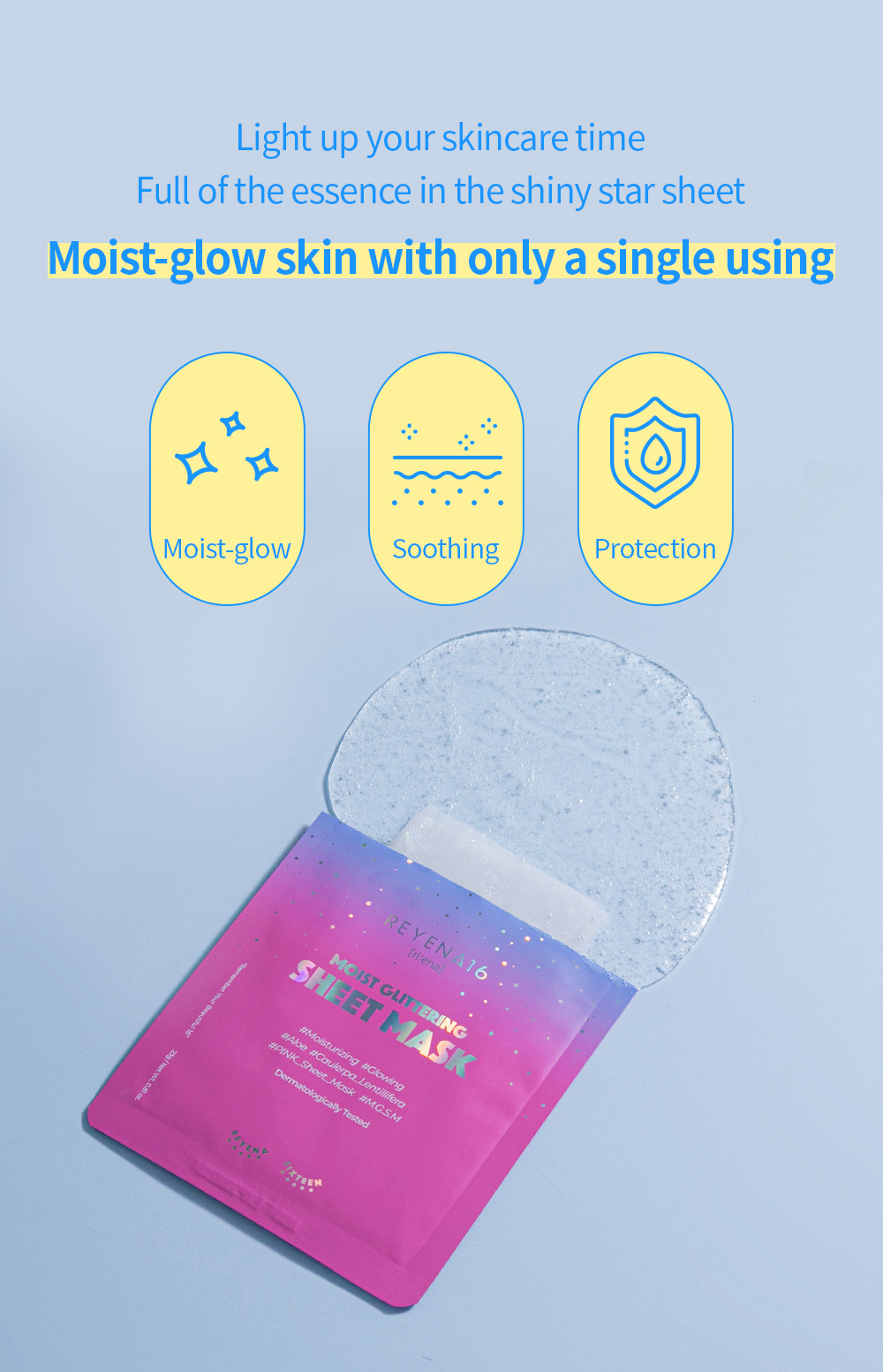 REYENA16 Moist Glittering Sheet Mask 23g - REYENA16