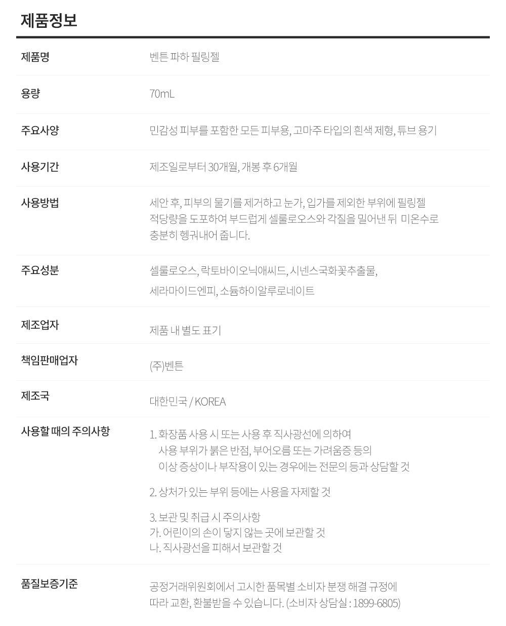 product information